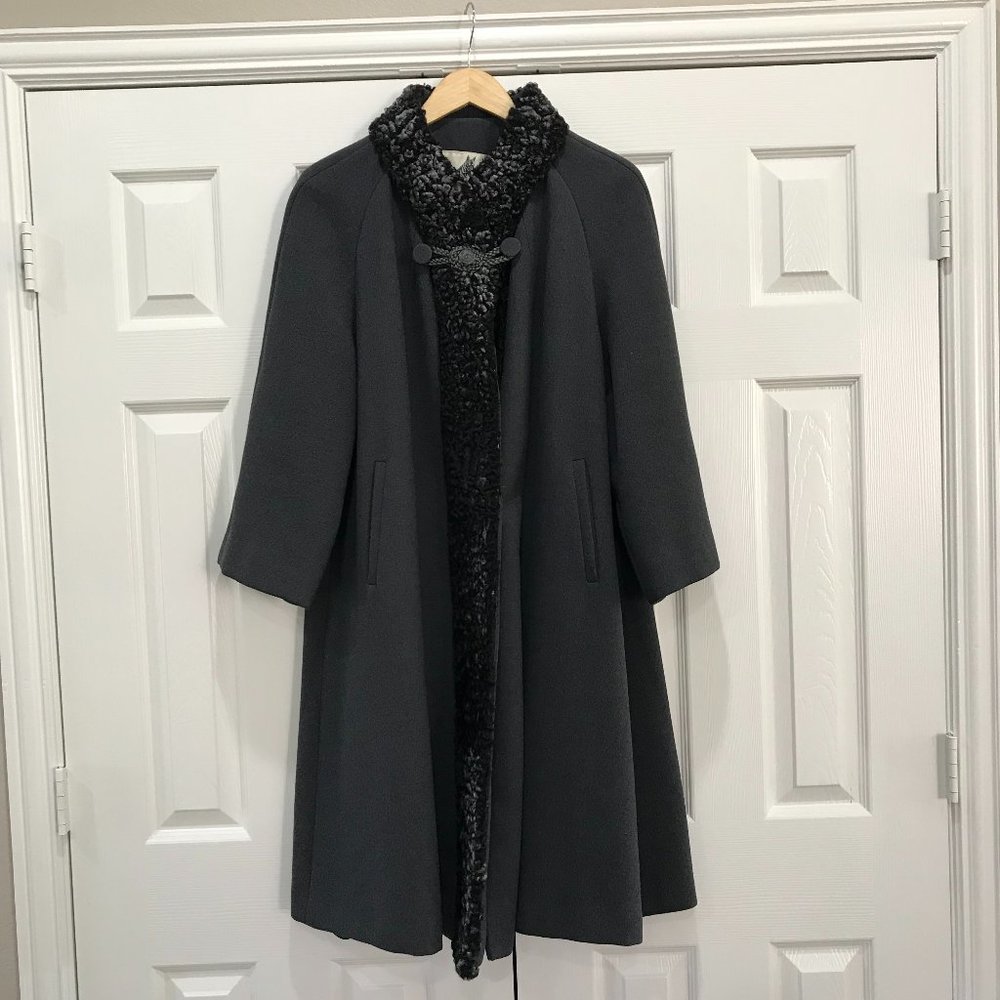 VINTAGE ROTHMOOR DARK GREY WINTER COAT